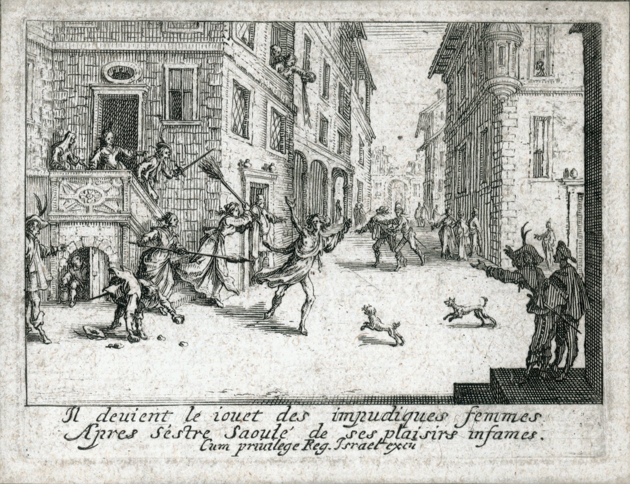 Den förlorade sonens liv ... (gravyr) av Jacques Callot