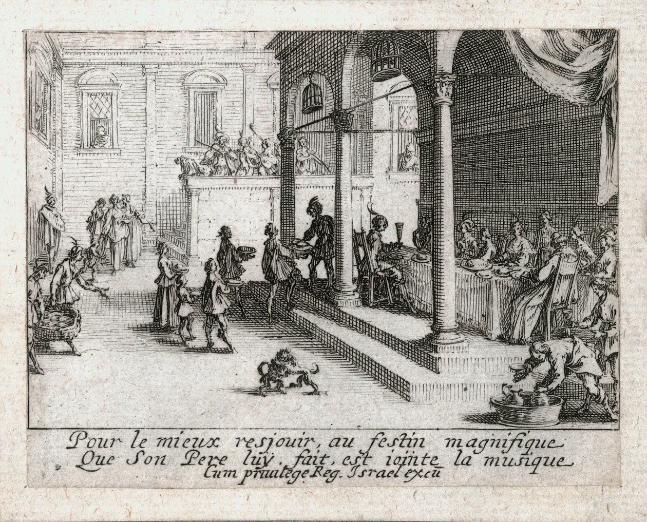 Den förlorade sonens liv ... (gravyr) av Jacques Callot