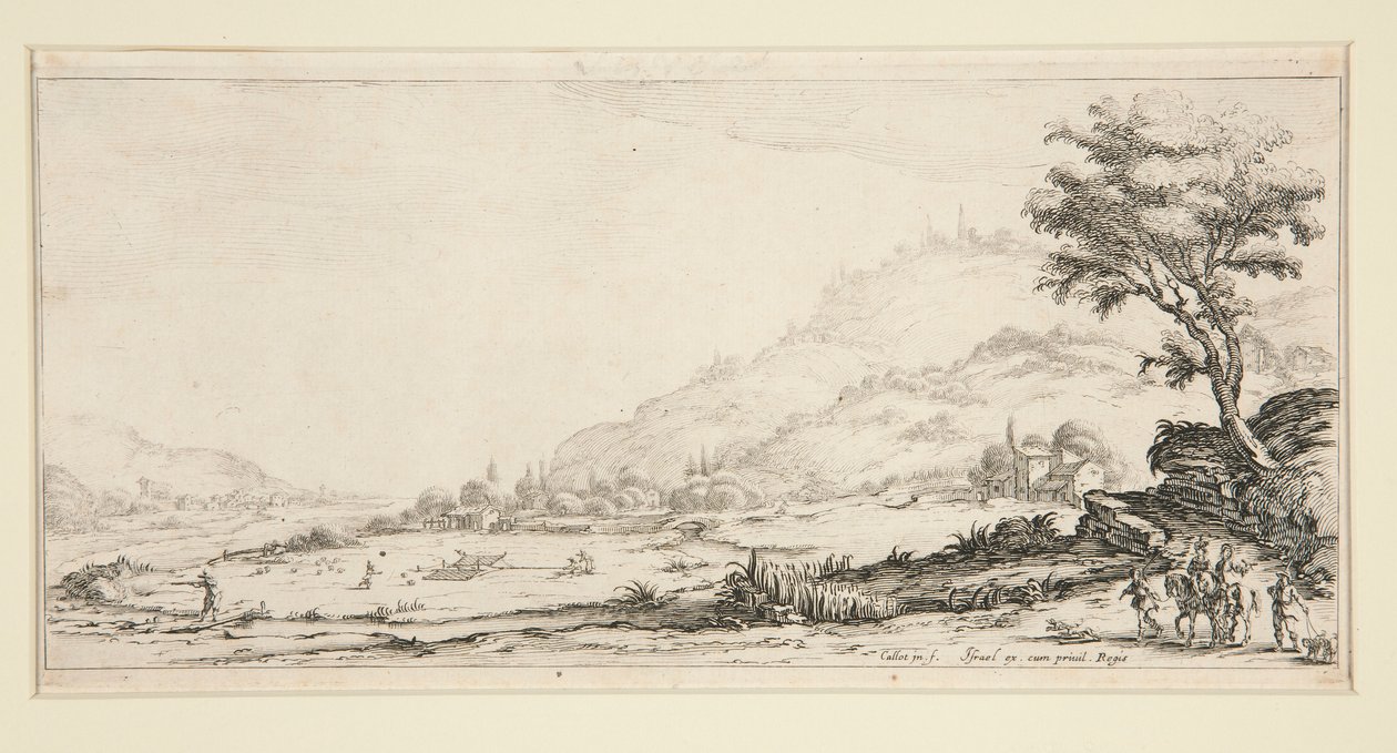 Hunting Birds, från Landscapes för Giovanni de Medici av Jacques Callot
