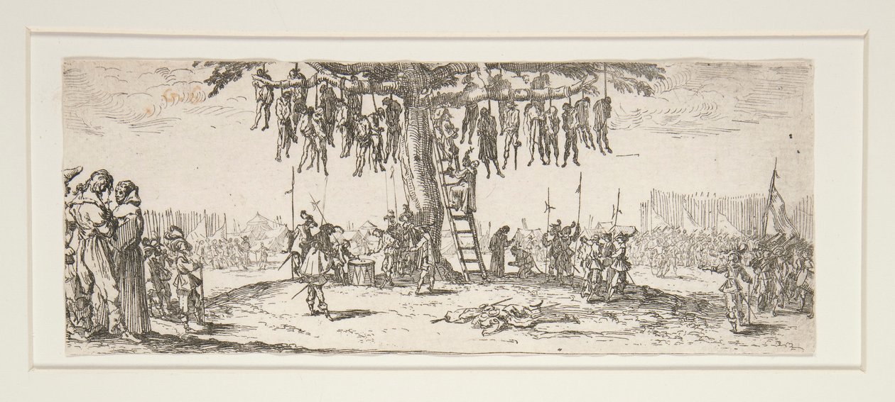Hängningen från krigets stora elände av Jacques Callot