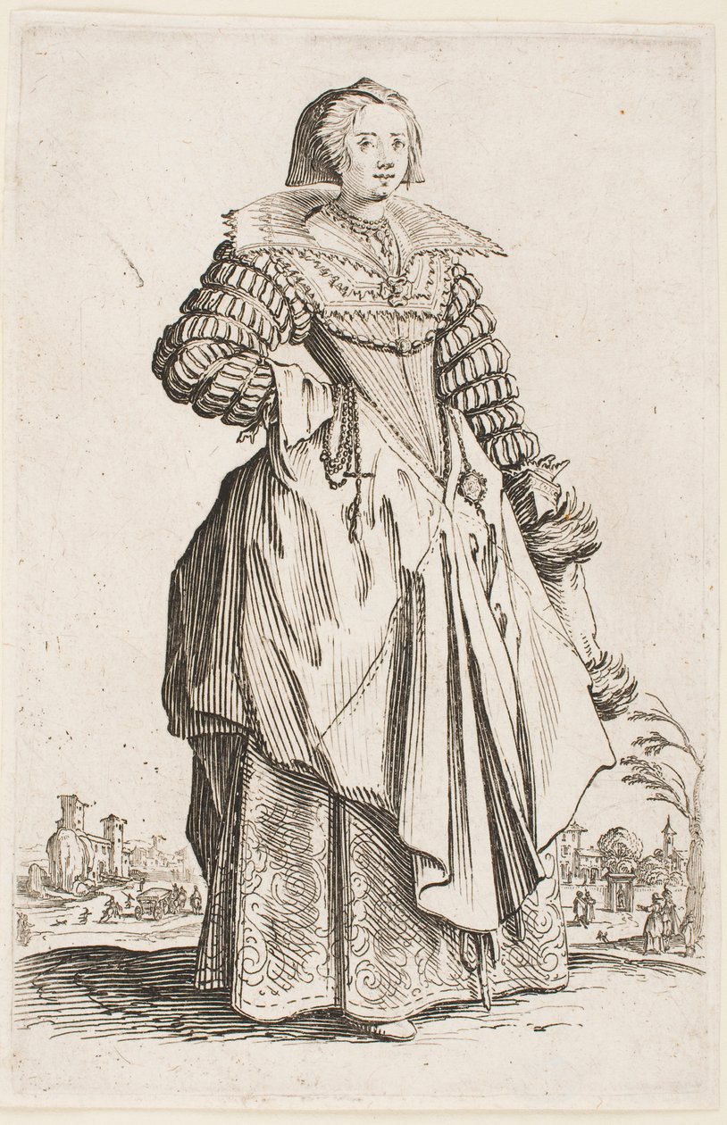 Lady in a Wide Collar, från serien "The Nobility of Lorraine" av Jacques Callot