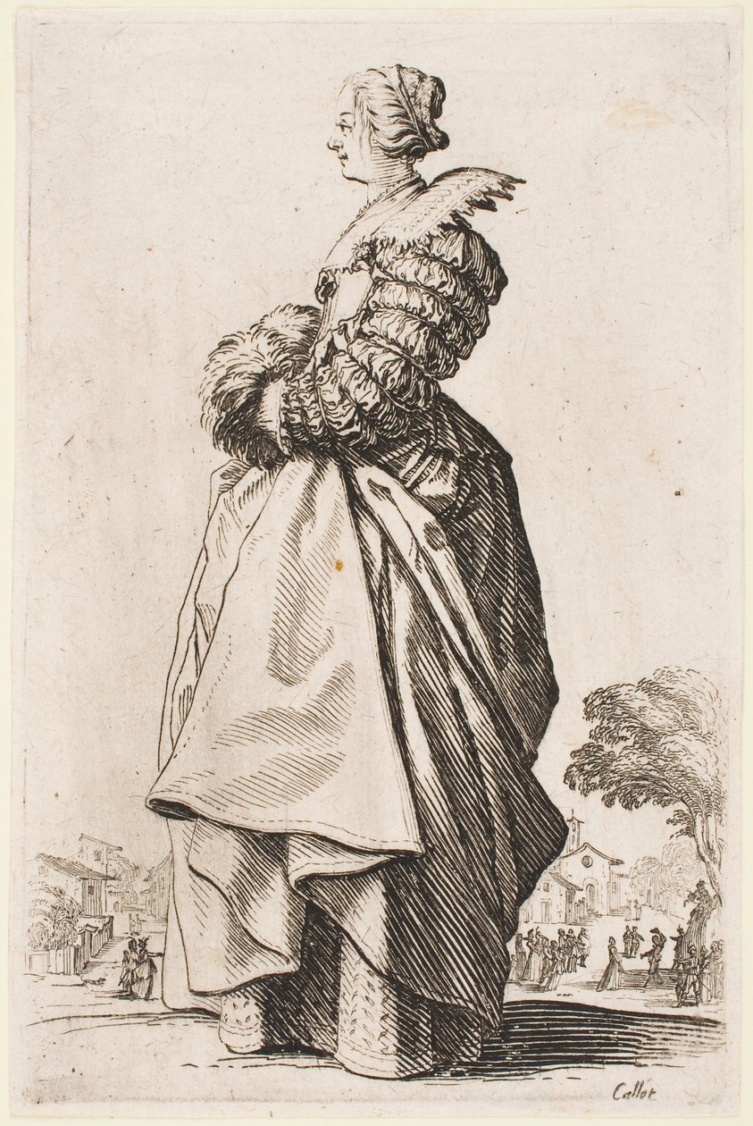 Lady with a Muff, från serien "The Nobility of Lorraine" av Jacques Callot