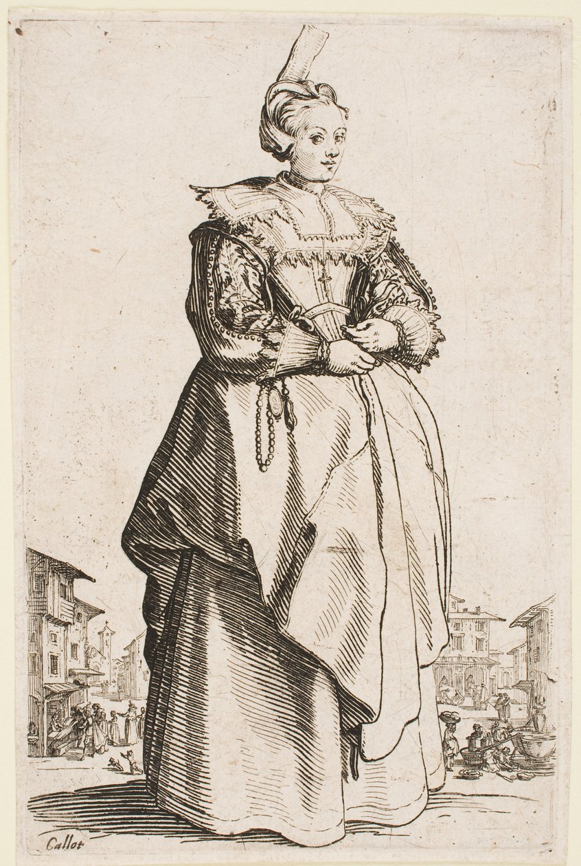 Lady with a Raised Cap, från serien "The Nobility of Lorraine" av Jacques Callot