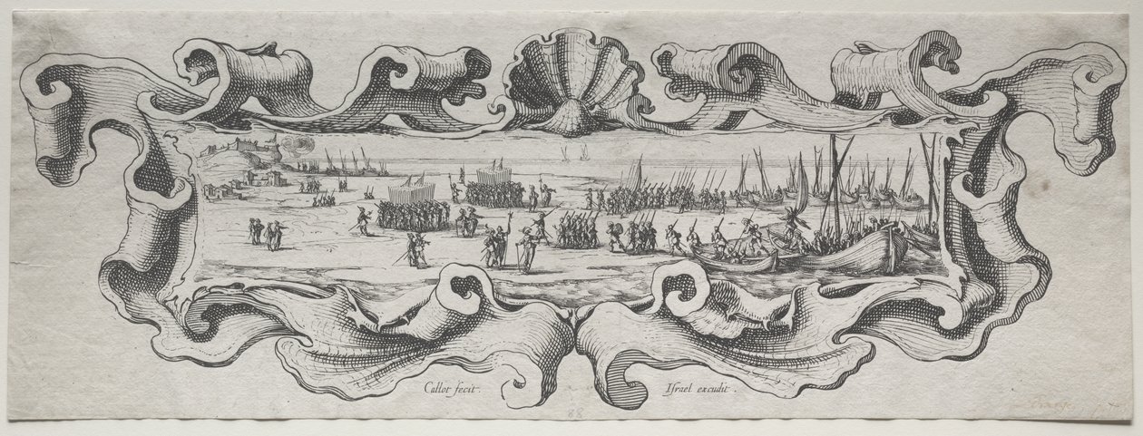 Truppernas landsättning av Jacques Callot