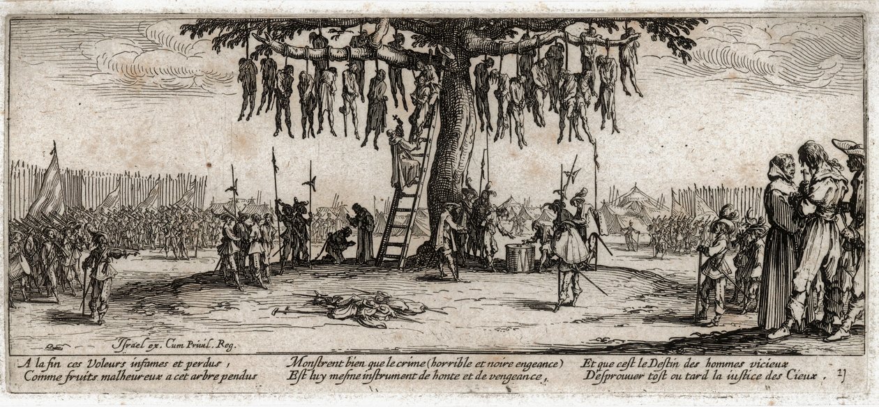 Krigets elände och olyckor ... (gravyr) av Jacques Callot