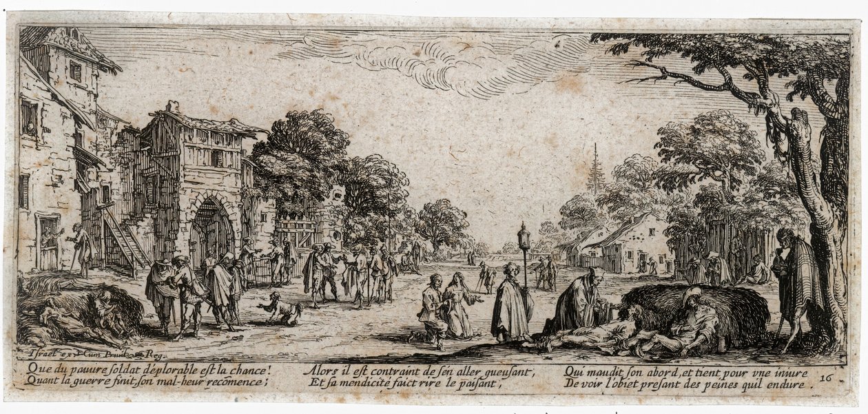 Krigets elände och olyckor ... (gravyr) av Jacques Callot