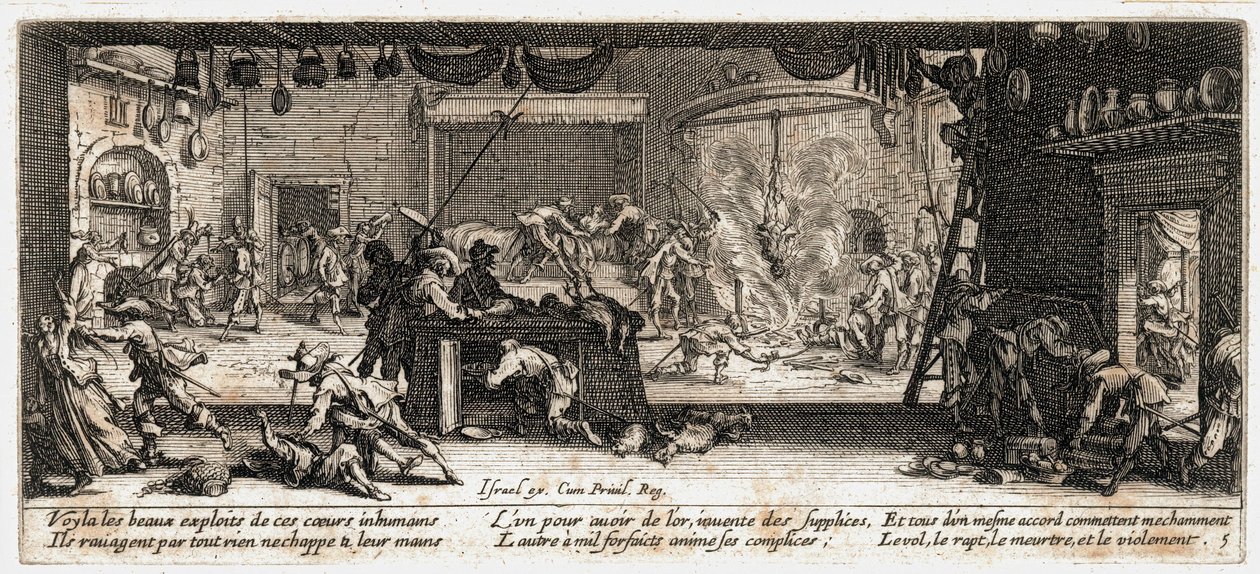 Krigets elände och olyckor ... (gravyr) av Jacques Callot
