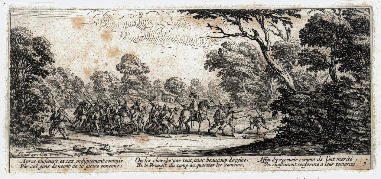 Krigets elände och olyckor ... (gravyr) av Jacques Callot