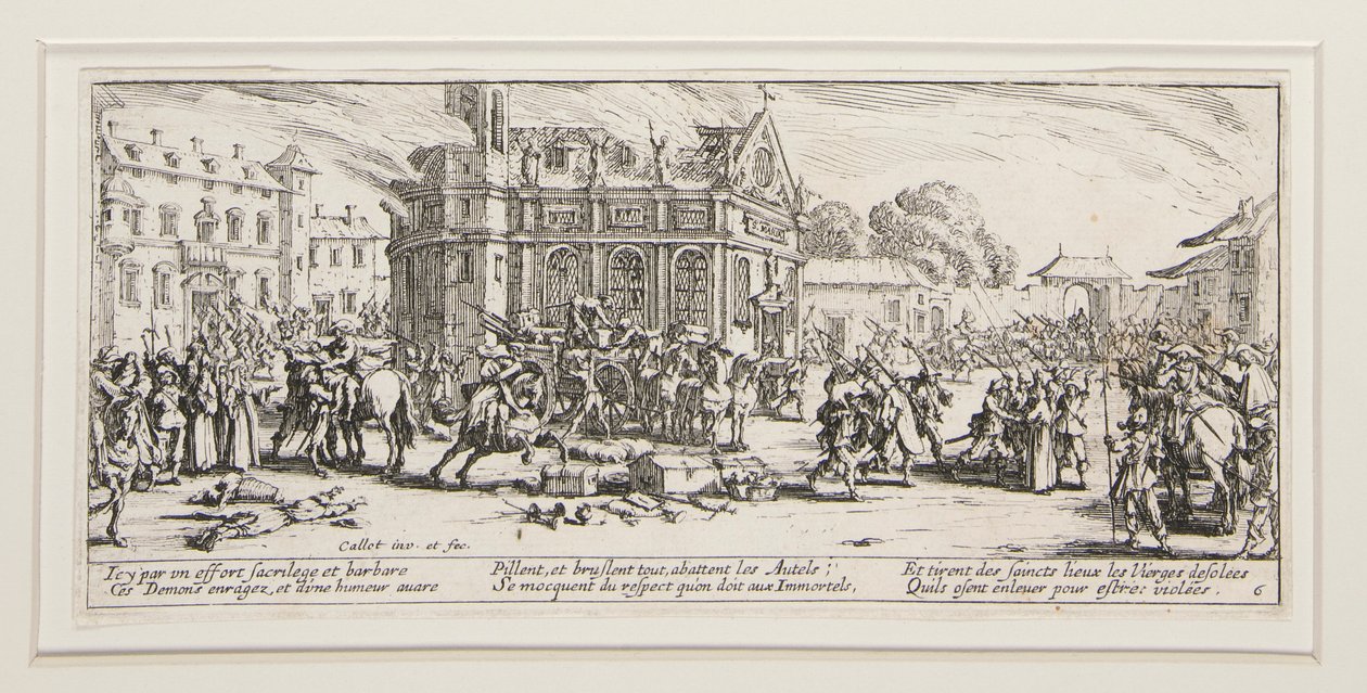 Krigets stora elände: nr 6 - Förödelse av av Jacques Callot