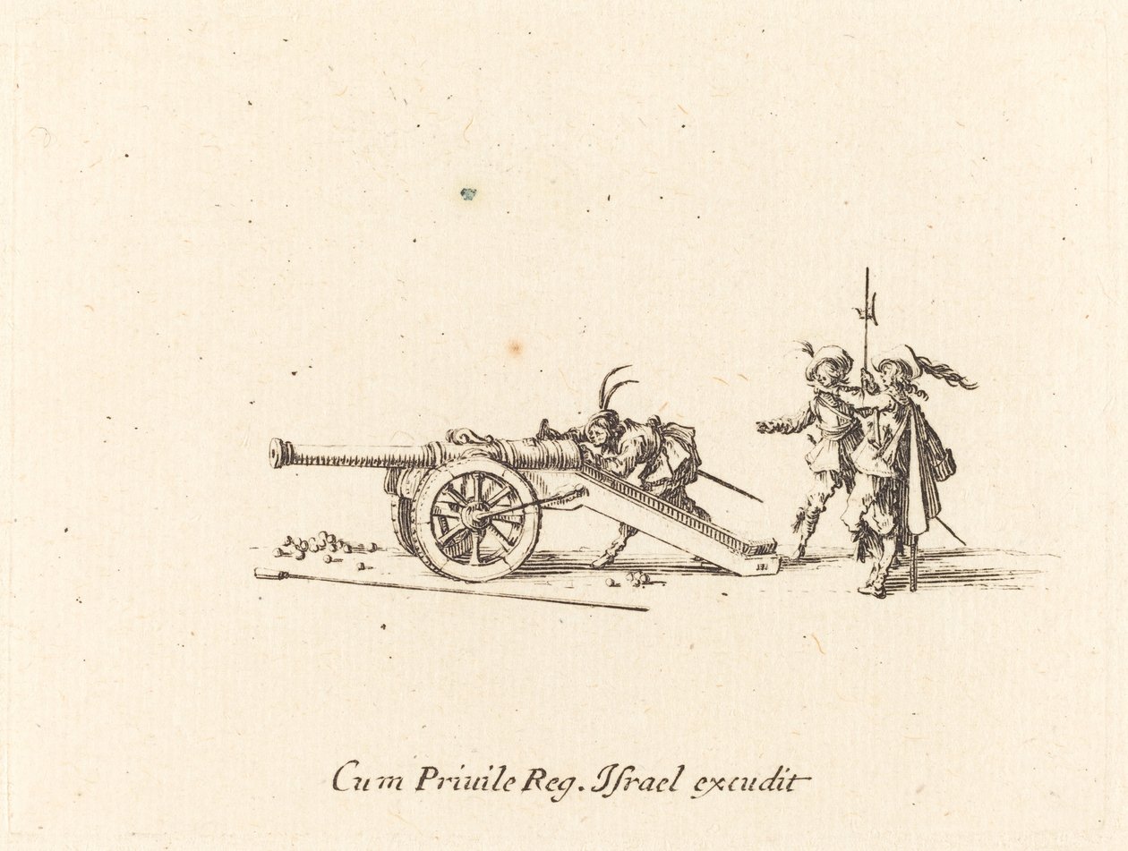 Laddar kanonen, 16341635. av Jacques Callot
