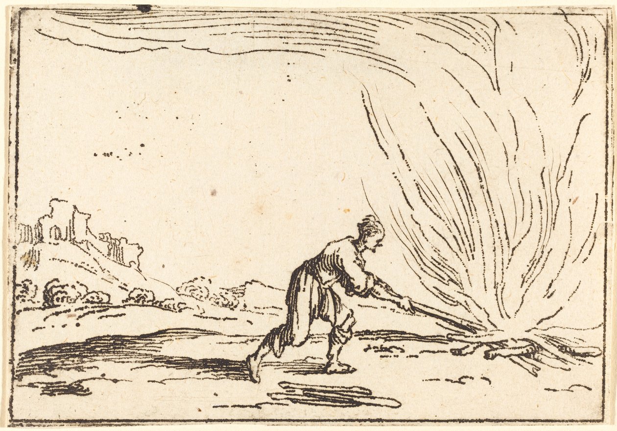 Man deltar i en brand av Jacques Callot