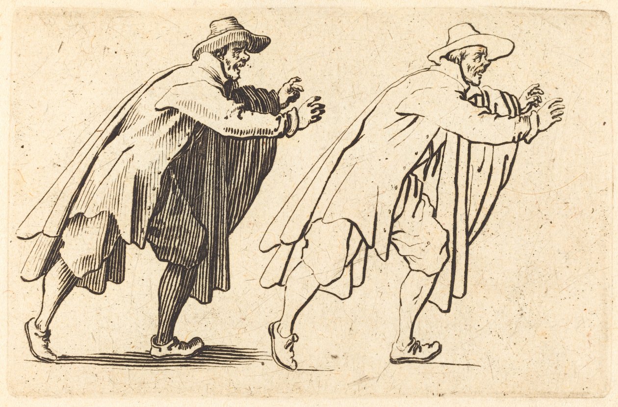 Man som rör sig abrupt, ca. 1622. av Jacques Callot