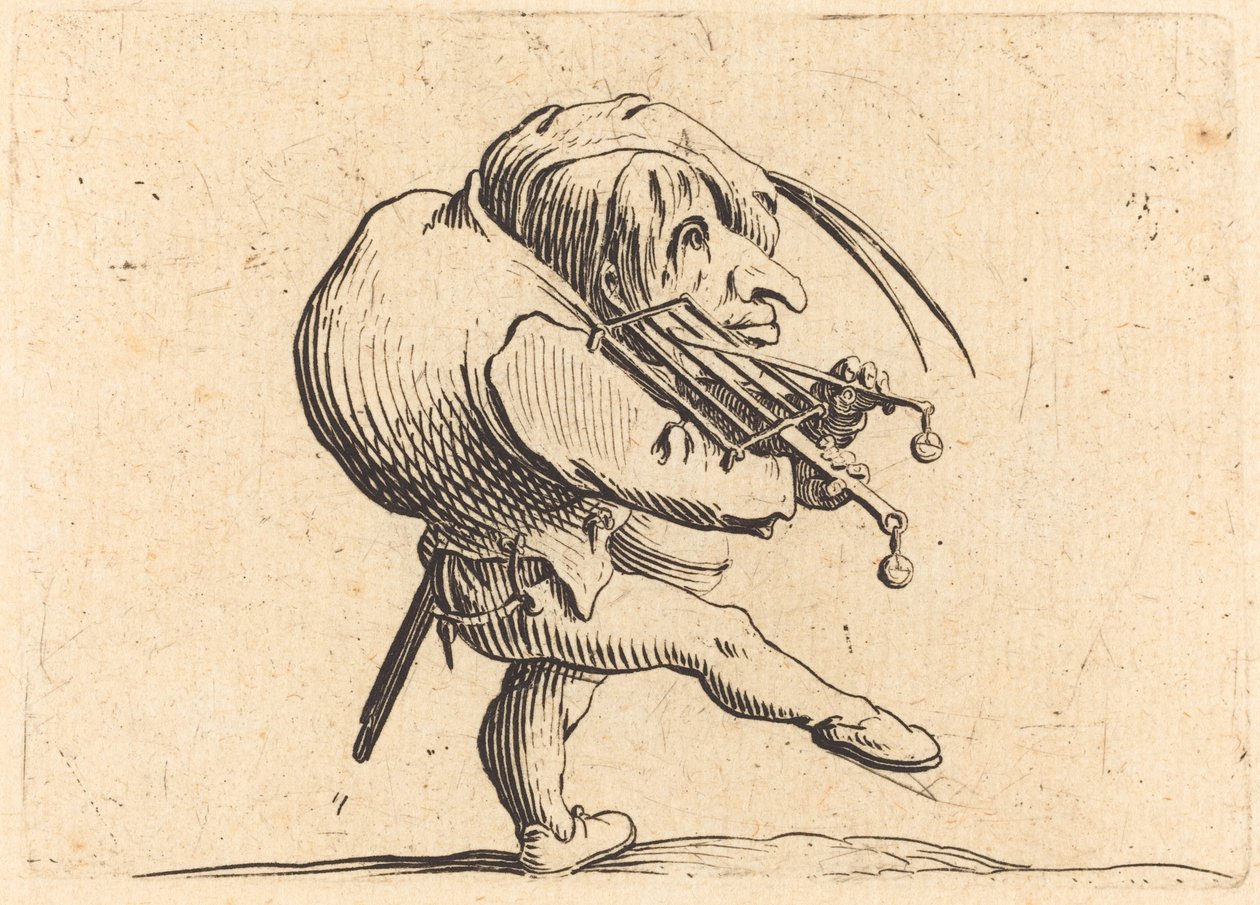 Man som skrapar en grill av Jacques Callot