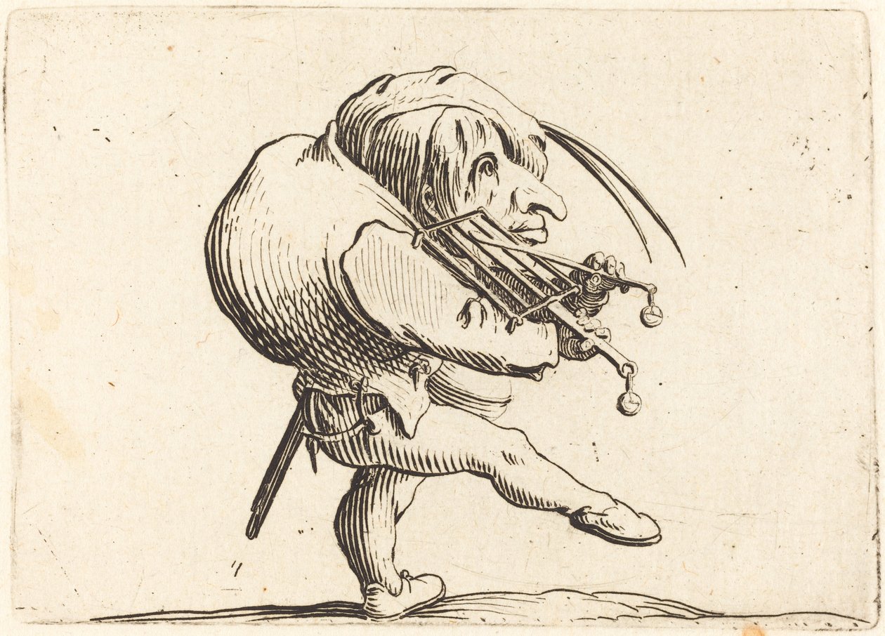 Man som skrapar en grill av Jacques Callot