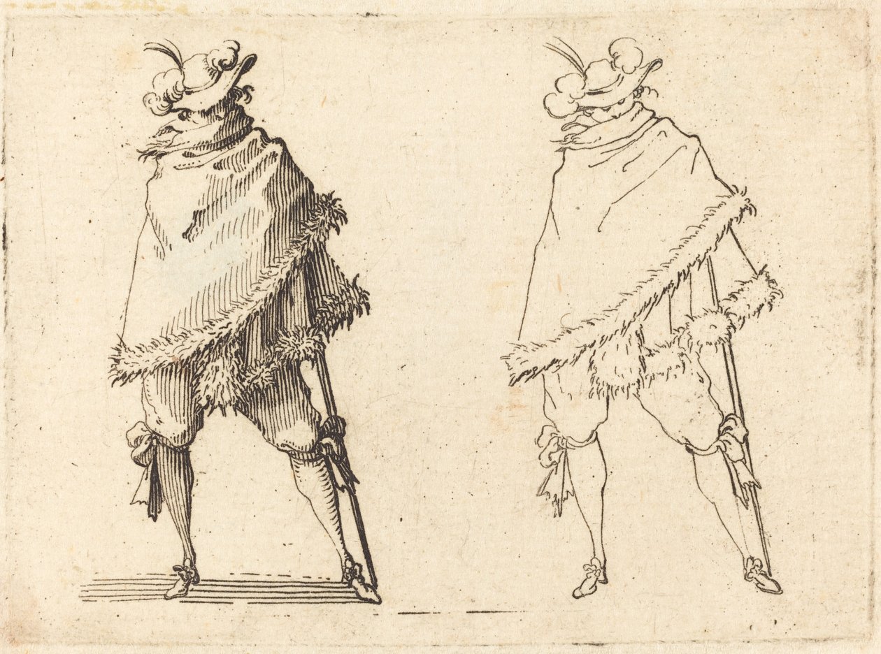 Man insvept i sin mantel av Jacques Callot
