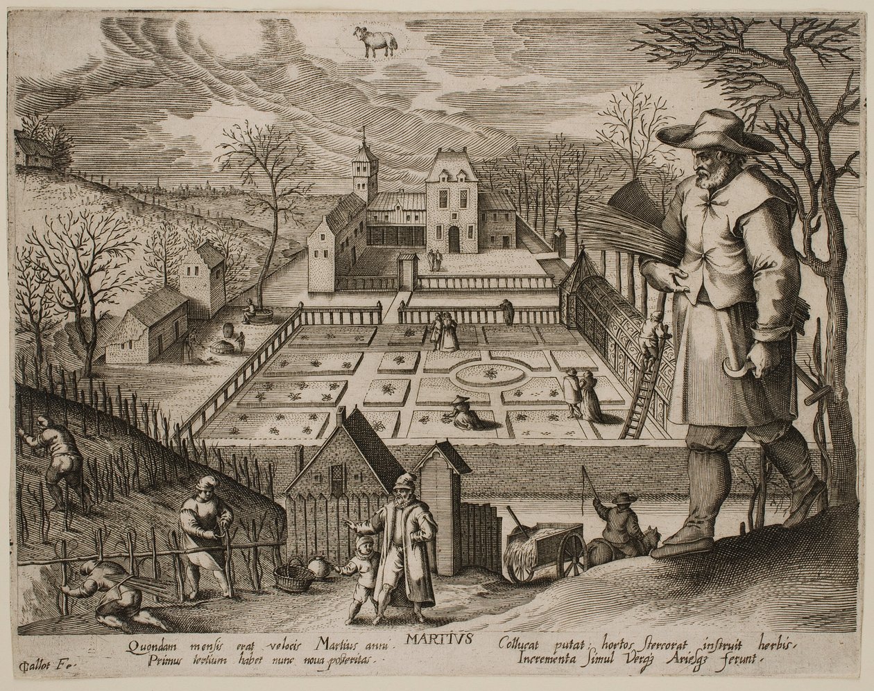Mars, ur serien "Månaderna" av Jacques Callot