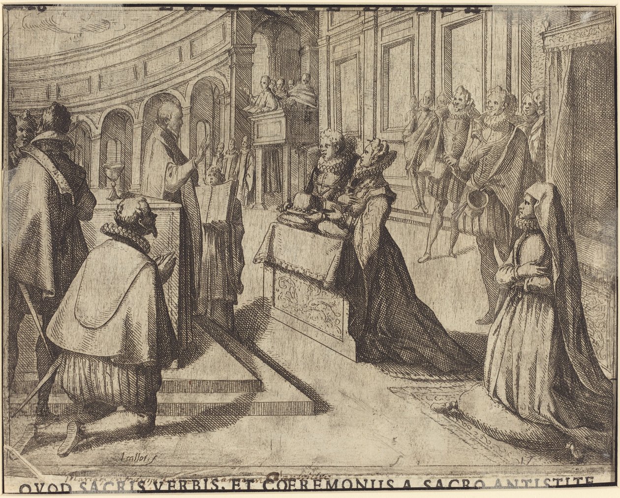 Äktenskap mellan Margareta av Österrike och Filip III [verso] av Jacques Callot