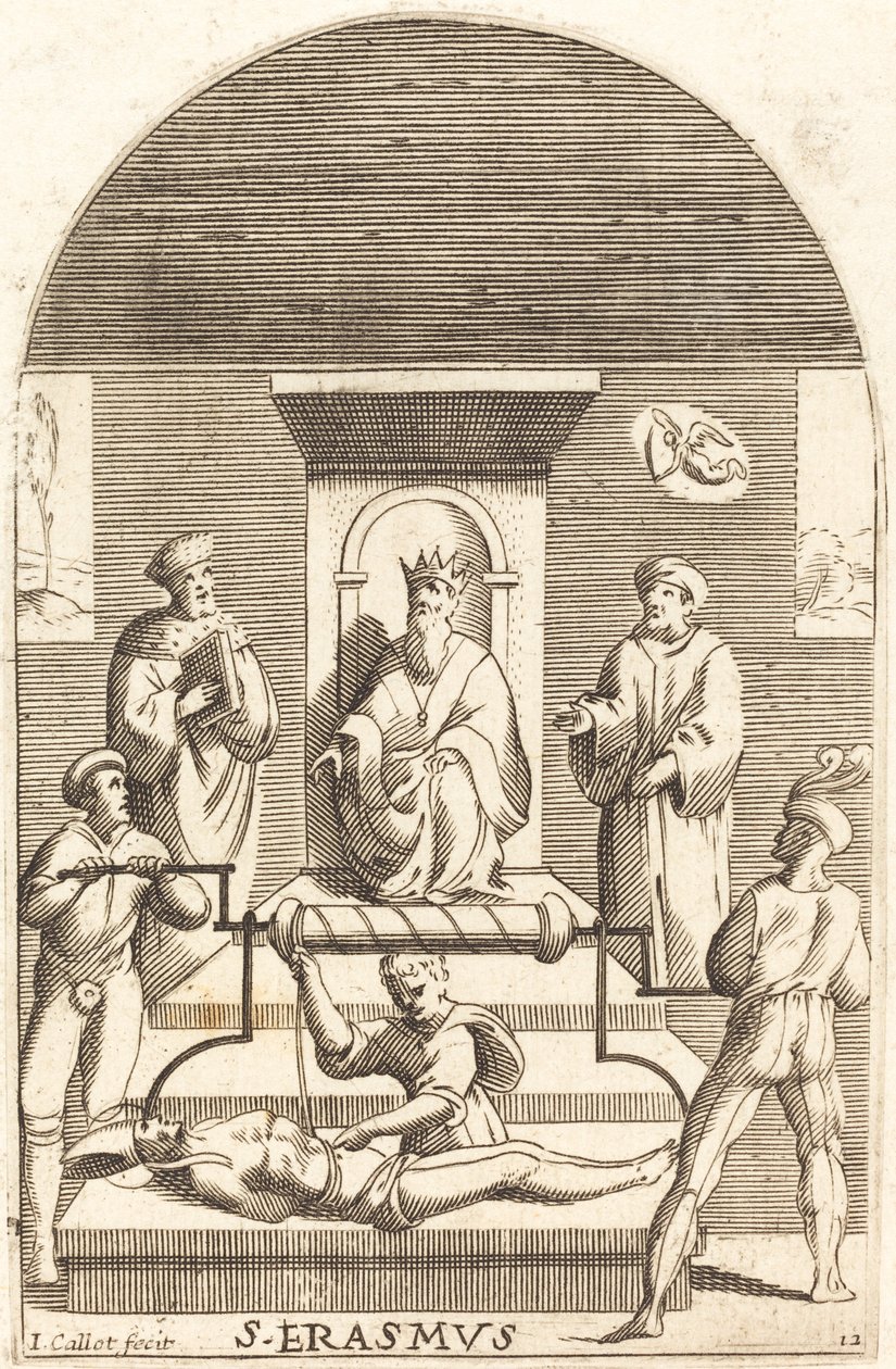 Sankt Erasmuss martyrskap av Jacques Callot