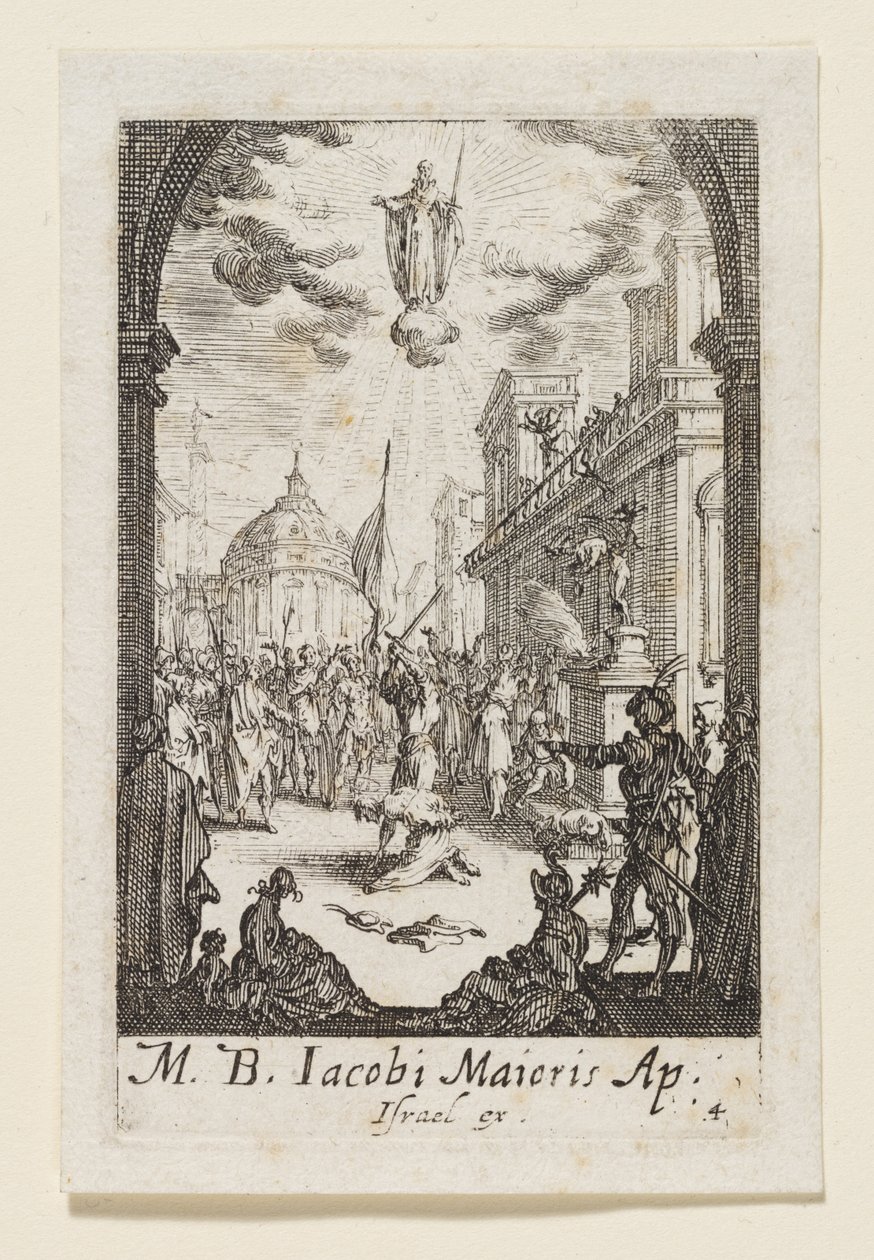 Den helige Jakobs den äldres martyrskap (M. B. Jacobi Maioris) av Jacques Callot