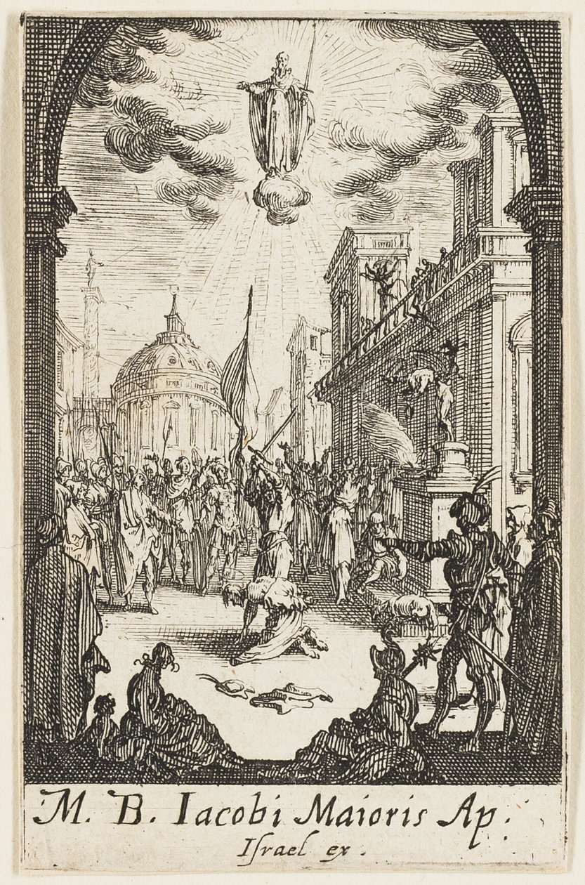 Johannes den stores martyrdöd, plansch fyra ur Apostlarnas martyrdöd av Jacques Callot