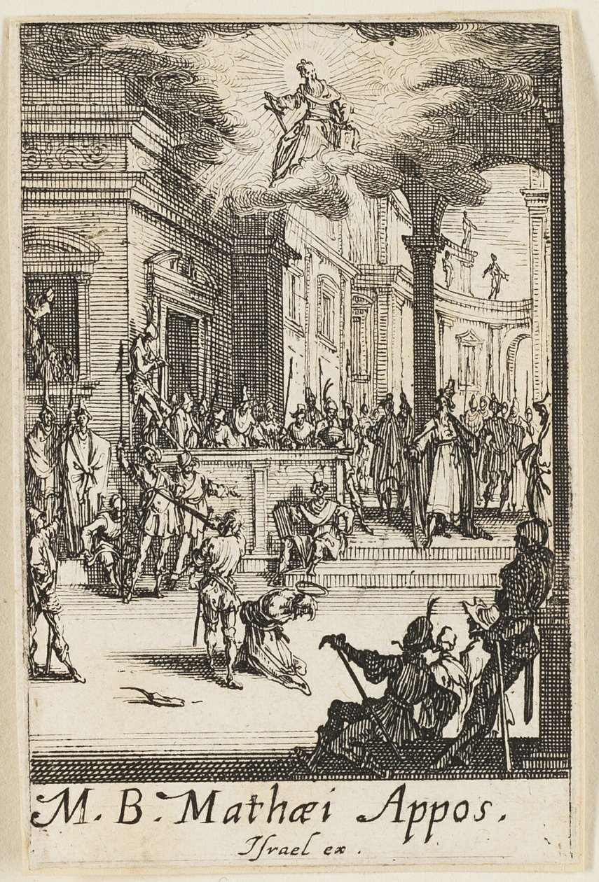 Matteus martyrdöd, plansch tretton ur Apostlarnas martyrdöd av Jacques Callot