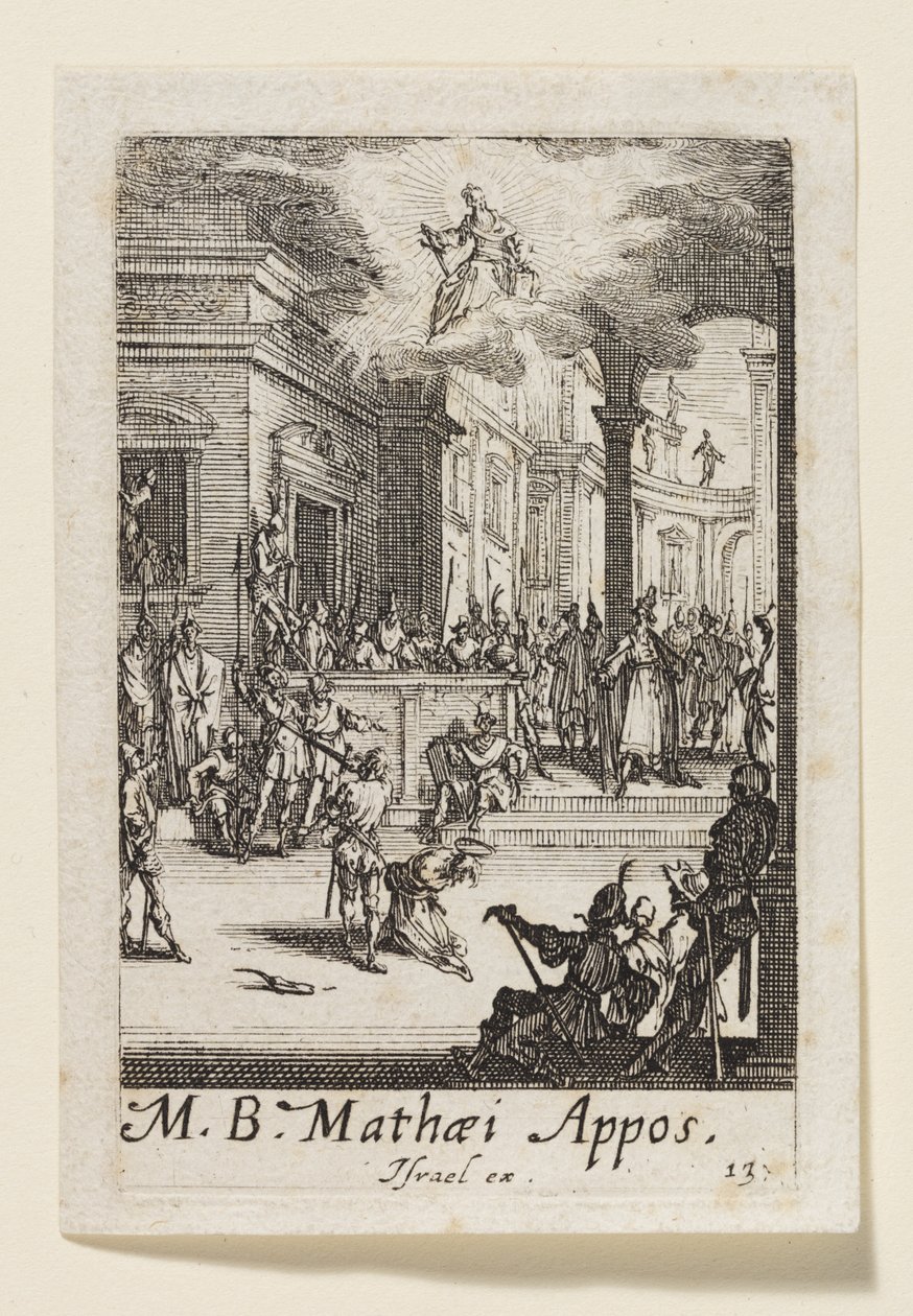 Aposteln Sankt Matteus martyrskap (M.B. Mathaei Appos.) av Jacques Callot