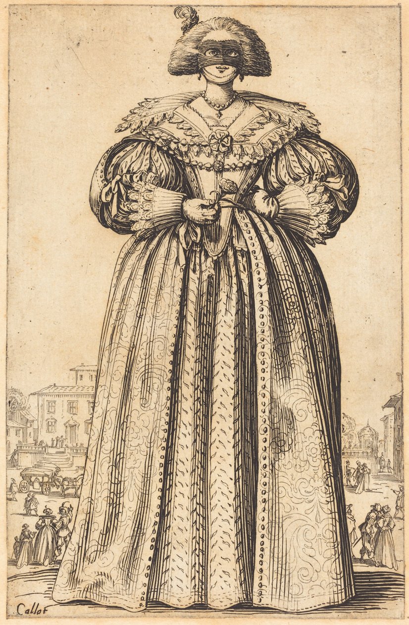 Maskerad adelskvinna av Jacques Callot