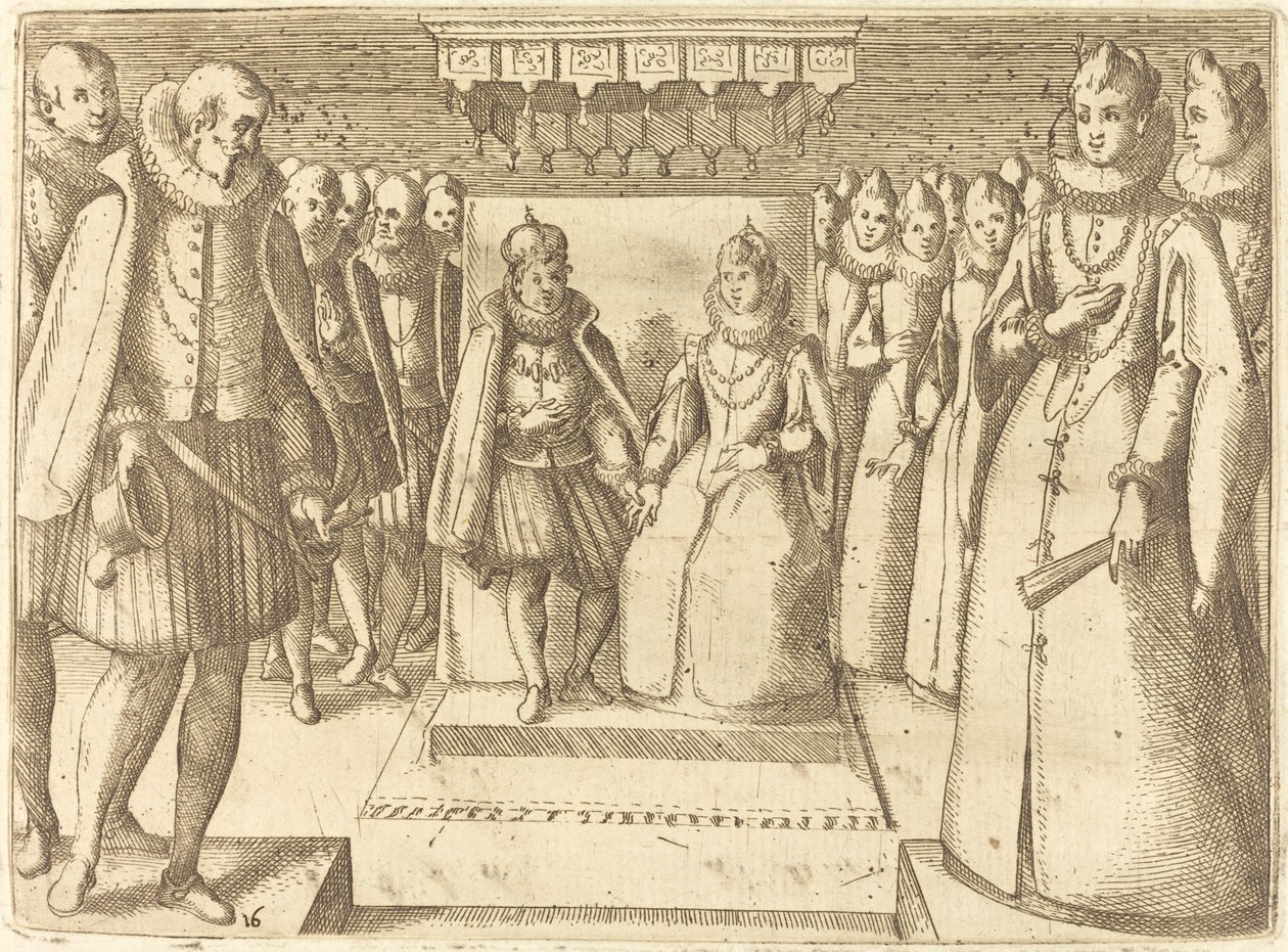 Möte mellan Margareta av Österrike och Filip III, av Jacques Callot
