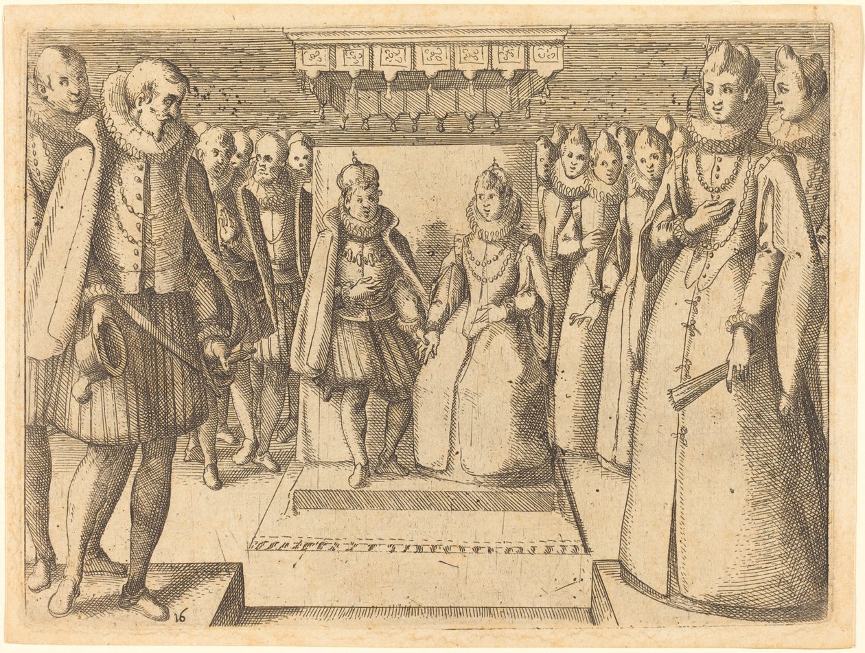 Möte mellan Margareta av Österrike och Filip III, av Jacques Callot