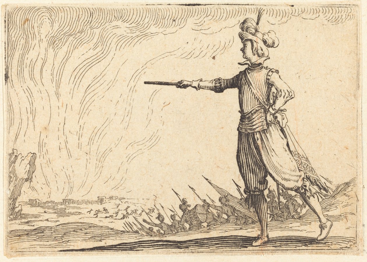 Militär befälhavare till fots av Jacques Callot