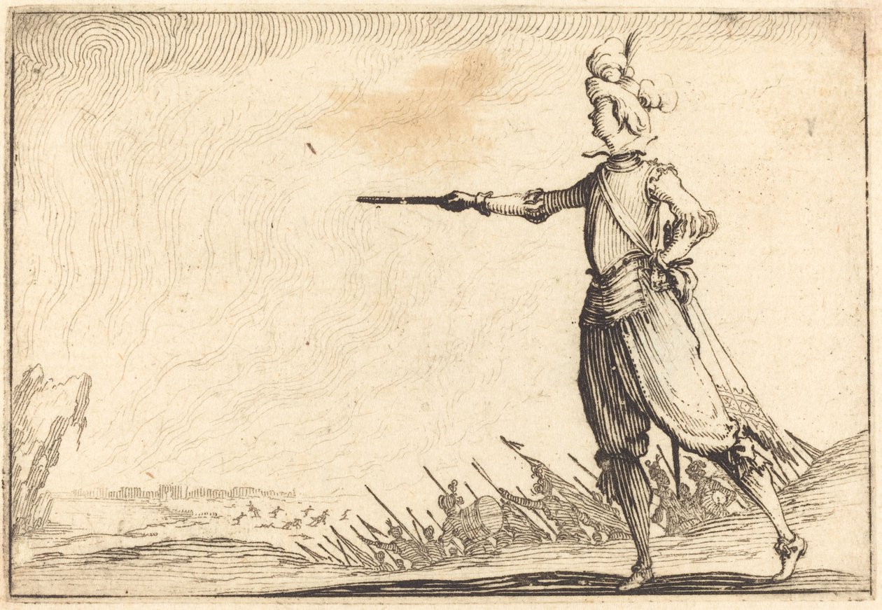 Militär befälhavare till fots av Jacques Callot