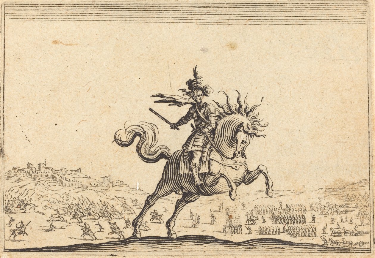 Militär befälhavare till häst av Jacques Callot