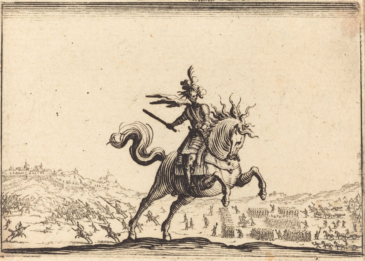 Militär befälhavare till häst av Jacques Callot