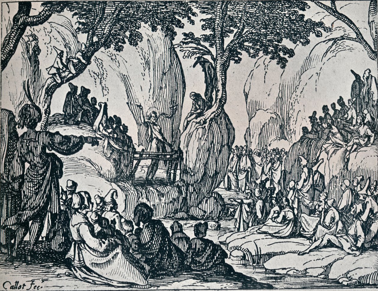 Nr III. -St. John Preaching, 1635, 1924 av Jacques Callot