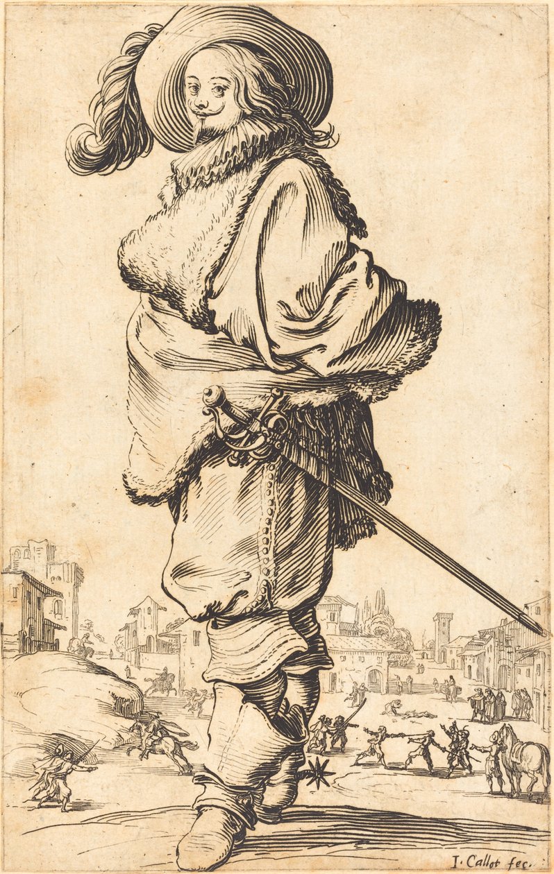 Adel man med pälsplastron av Jacques Callot
