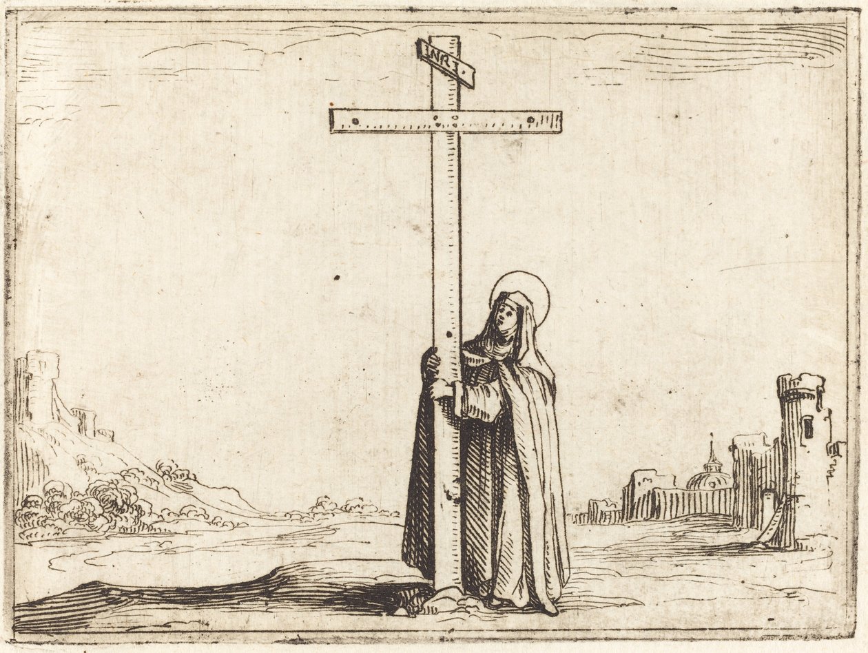 Nunna som omfamnar det heliga korset av Jacques Callot