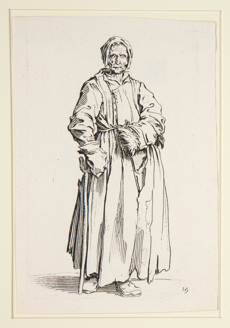 Enögd kvinna, från The Beggars (La borgnesse) av Jacques Callot