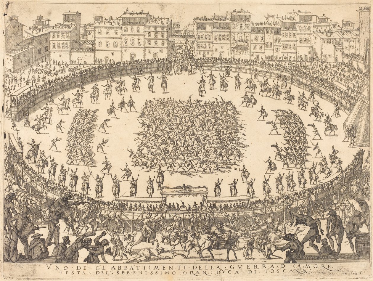 En av infanteristriderna av Jacques Callot
