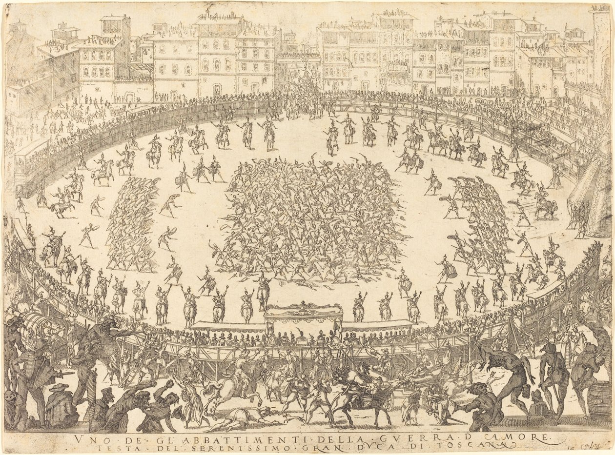 En av infanteristriderna av Jacques Callot
