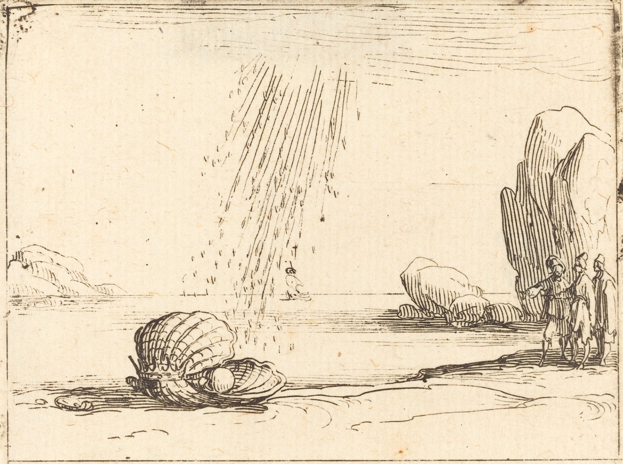 Ostron med pärla av Jacques Callot
