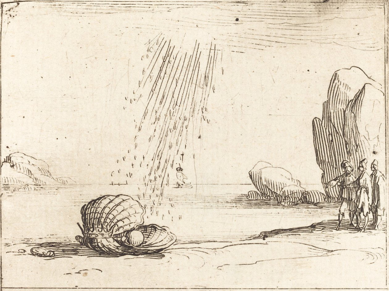 Ostron med pärla av Jacques Callot