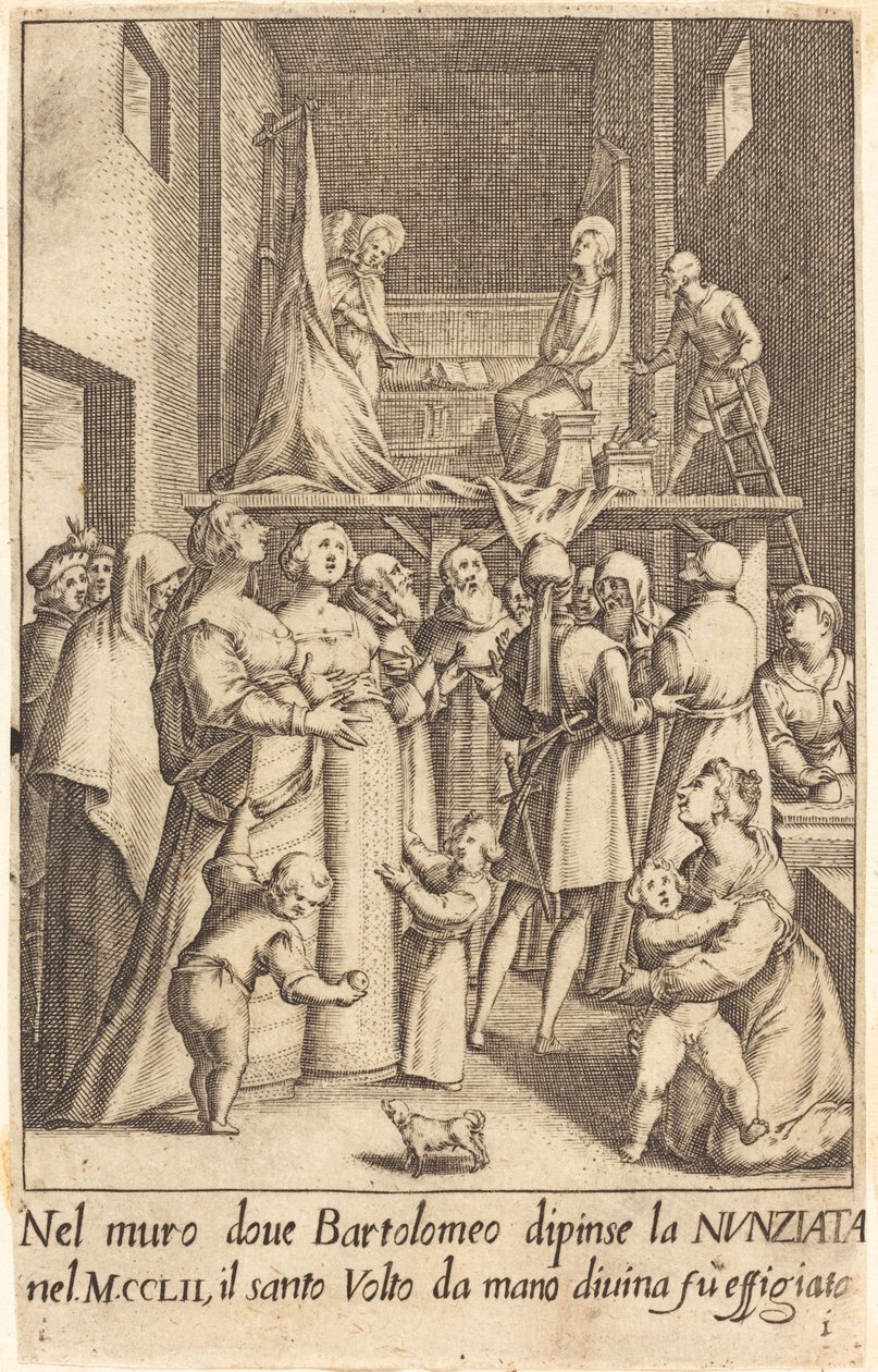 Målning av bebådelsen av Jacques Callot