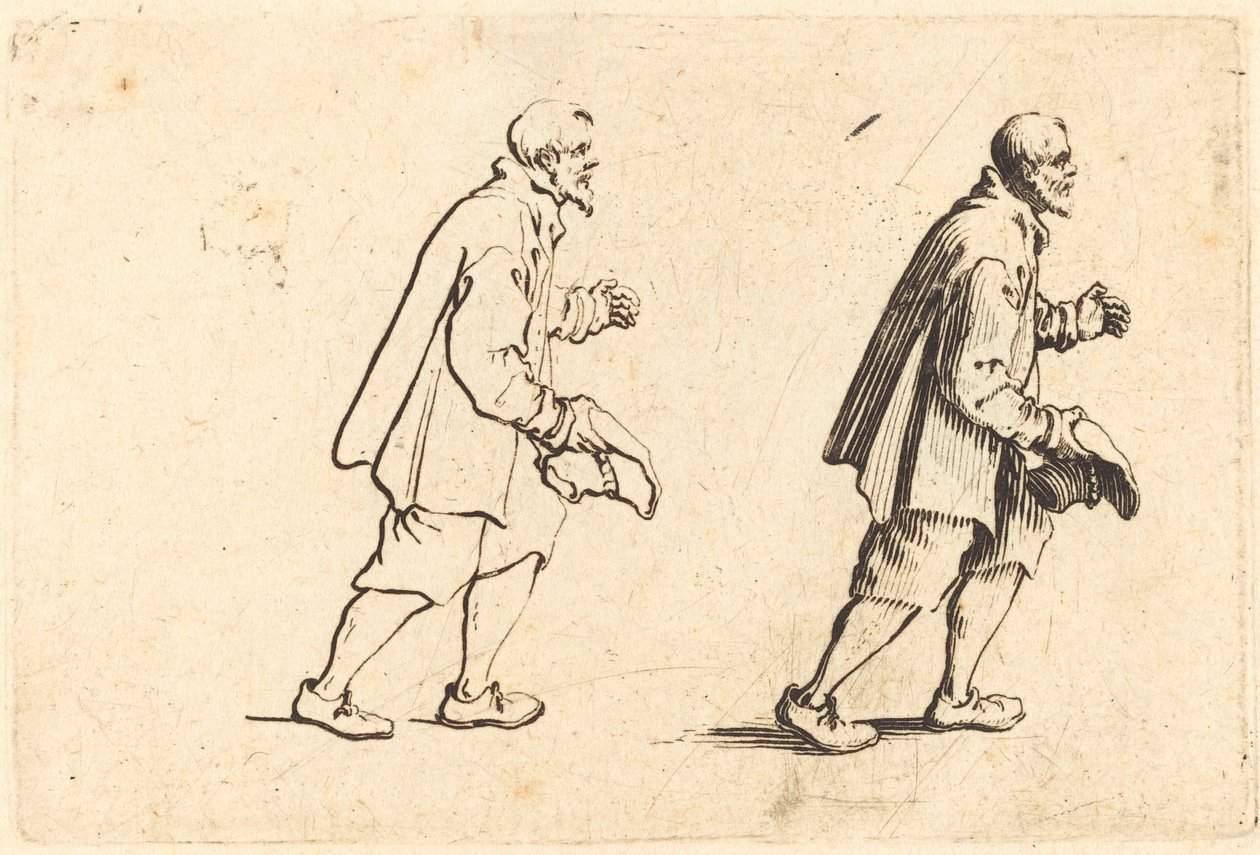 Bonde med hatten i hand, ca. 1622. av Jacques Callot