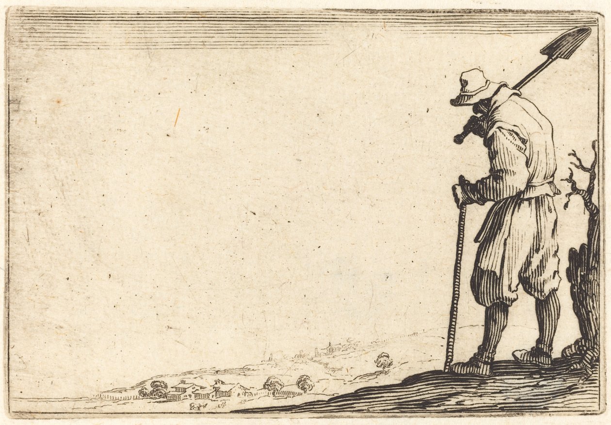 Bonde med spade på axeln av Jacques Callot