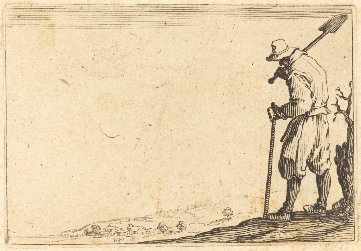 Bonde med spade på axeln av Jacques Callot