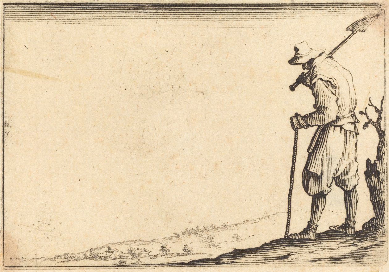 Bonde med spade på axeln av Jacques Callot