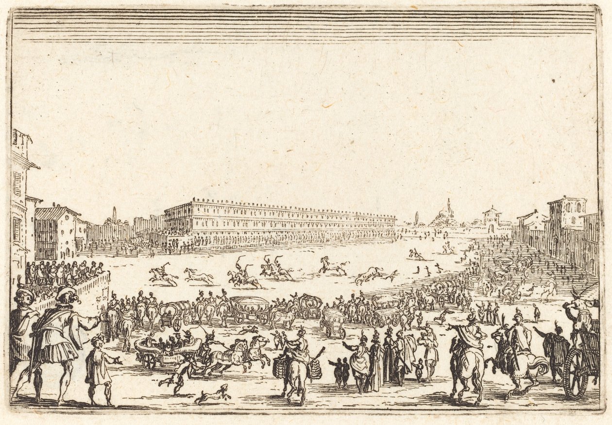 Piazza Santa Croce, Florens, ca. 1622. av Jacques Callot