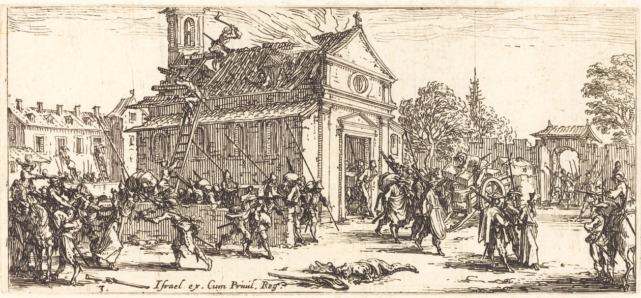 Plundra ett kloster, ca. 1633. av Jacques Callot