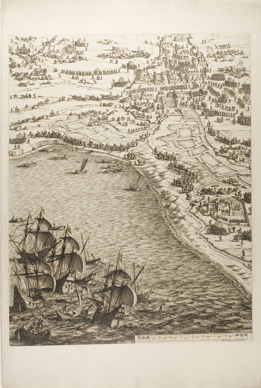 Tallrik sex från The Siege of La Rochelle av Jacques Callot