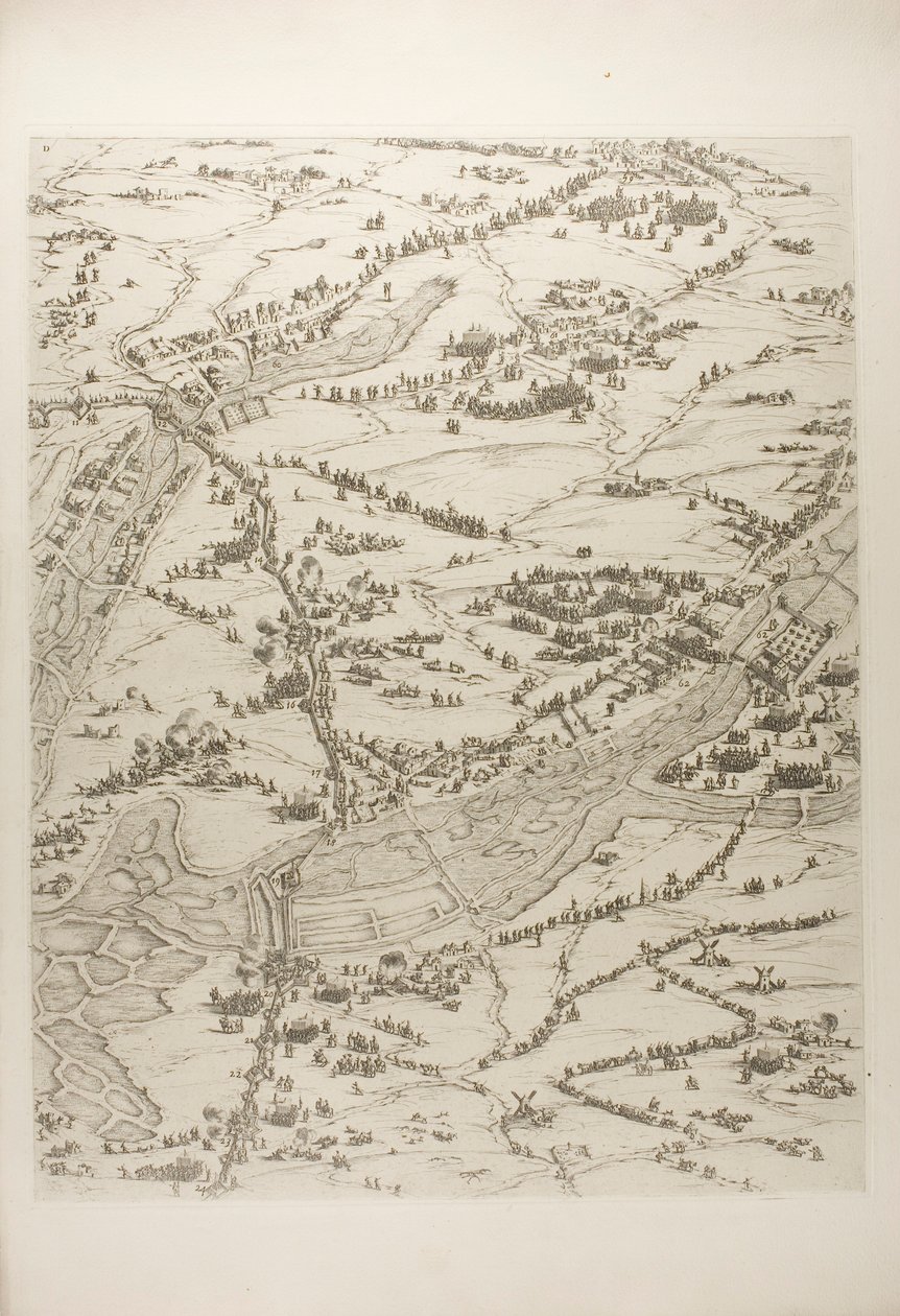 Tavla tre från Belägringen av La Rochelle av Jacques Callot